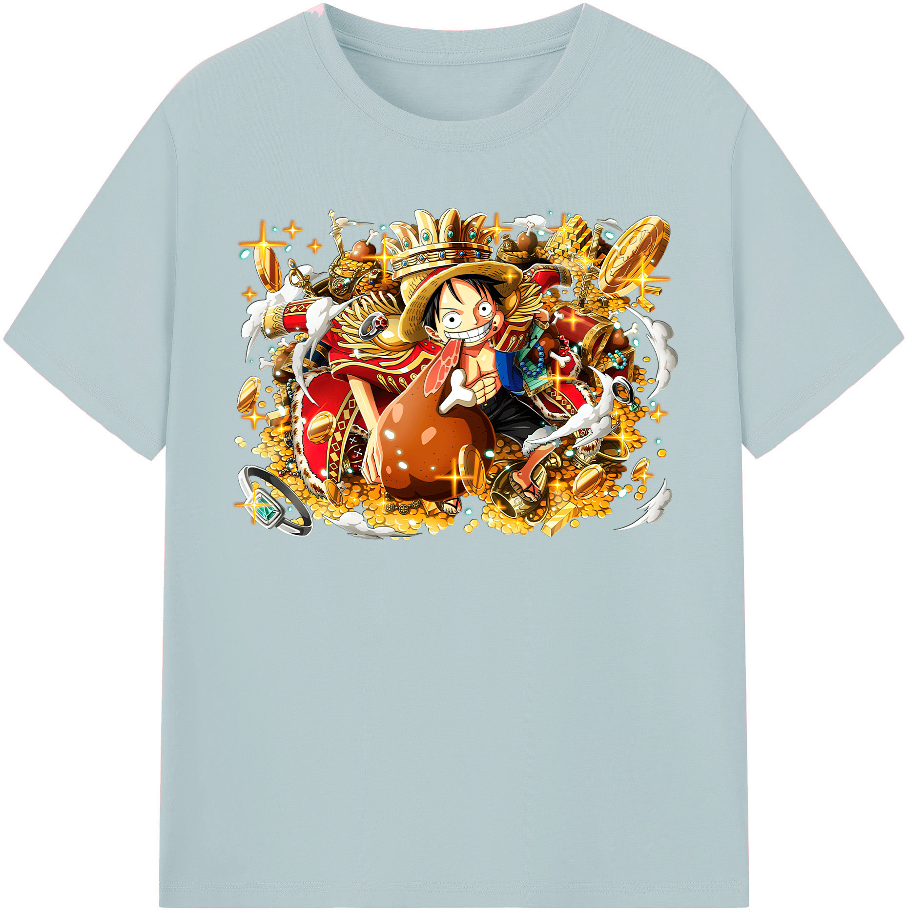 ワンピース モンキー・D・ルフィ ONE PIECE Monkey D. Luffy 綿100％半袖Tシャツ（フロントプリント）